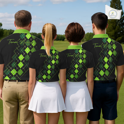 Mens Golf Polo Shirt Argyle Pattern Golf Shirts For Mens Funny White Green Golf Gifts NHT788