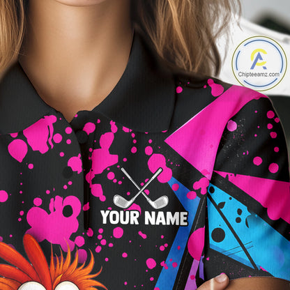 Colorful Funny Chicken Golf Jersey For Womens Golf League Golf Team Shirts NHT953