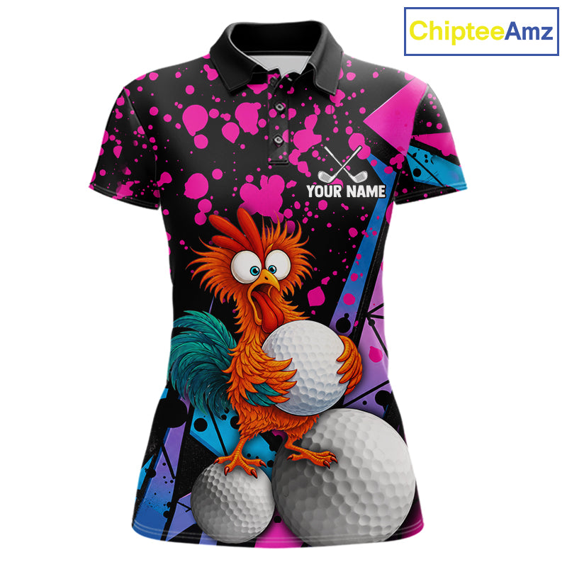Colorful Funny Chicken Golf Jersey for Womens  Golf League Team Shirt