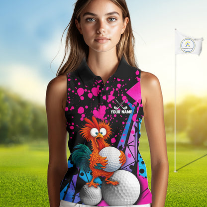 Colorful Funny Chicken Golf Jersey For Womens Golf League Golf Team Shirts NHT953