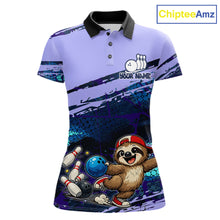 Load image into Gallery viewer, Custom Funny Sloth Bowling Jersey for Women | Personalized Bowling Team Shirt