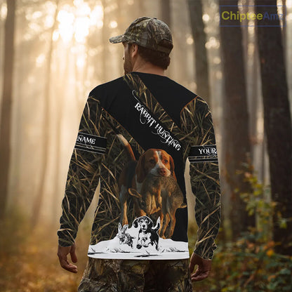 Custom Camouflage Rabbit Hunting With Beagle Dog For Hunter, Rabbit Hunting Gifts NHT270