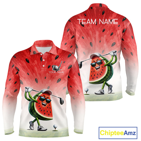 Long-sleeve shirt with watermelon design and golf-themed graphics, featuring 'Chiptee Amz' branding.
