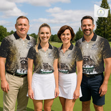 Load image into Gallery viewer, Custom Raccoon Golf Polo Shirt For Men - Personalized Funny Vintage Golf Apparel NHT1178