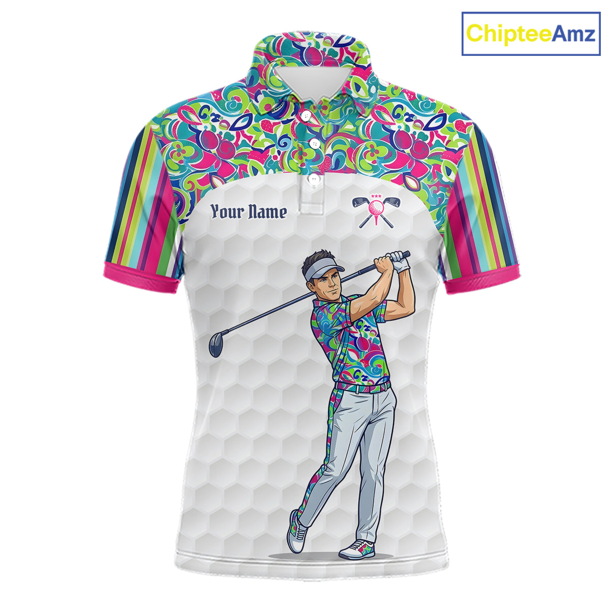 Personalized Golf Polo Shirt Custom Name Golf Shirt Funny Golfer Gift Men Golf Jersey Colorful Golf Outfit NHT686