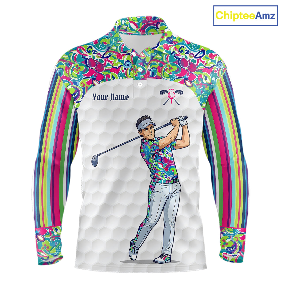 Personalized Golf Polo Shirt Custom Name Golf Shirt Funny Golfer Gift Men Golf Jersey Colorful Golf Outfit NHT686