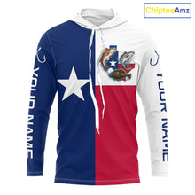 Load image into Gallery viewer, Texas Slam Long Sleeve Hooded Jersey With Redfish, Trout &amp; Flounder Texas Saltwater Fishing Shirt For Men 