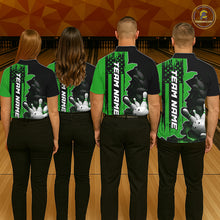 Load image into Gallery viewer, Women's Custom Bowling Tournament Polo Shirt &amp; 1/4 Zip – Personalized Team Bowling Jersey| Green NHT1197