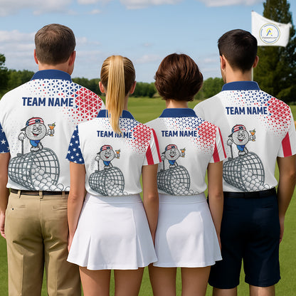 Funny Custom Patriotic Mens Golf Polo Shirt, Personalized Drinking Golf Jersey, Custom Golf Outfit For Family Team Shirt NHT700