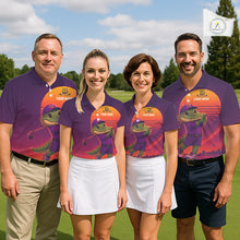 Load image into Gallery viewer, Personalized Alligator Golf Shirt - Retro Sunset Womens Golf Polo Shirt NHT1040