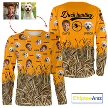 Load image into Gallery viewer, Custom Duck Hunting Shirt – Hunter &amp; Dog Face and Name, Funny Personalized Gift NHT291