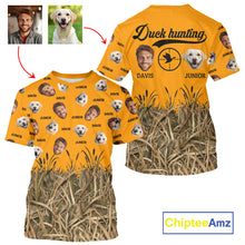 Load image into Gallery viewer, Custom Duck Hunting Shirt – Hunter &amp; Dog Face and Name, Funny Personalized Gift NHT291