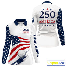 Load image into Gallery viewer, American Flag Womens Golf Polo Shirts, Patriotic Team Golf Jerseys NHT885