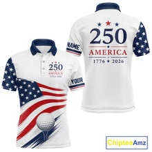 Load image into Gallery viewer, American Flag Mens Golf Polo Shirts, Patriotic Team Golf Jerseys NHT885