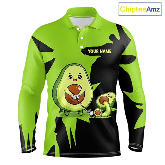 Green Golf Jerseys Funny Avocado Golf Shirts For Men Custom Golf Team Shirts For Golfers NHT893