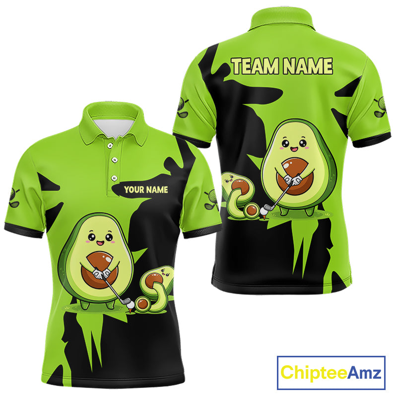 Green Golf Jerseys Funny Avocado Golf Shirts For Men Custom Golf Team Shirts For Golfers NHT893