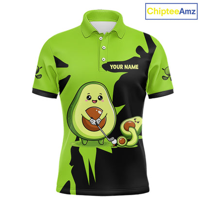 Green Golf Jerseys Funny Avocado Golf Shirts For Men Custom Golf Team Shirts For Golfers NHT893