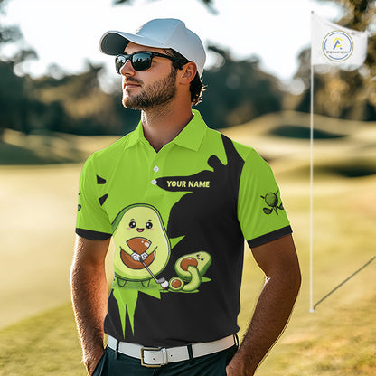 Green Golf Jerseys Funny Avocado Golf Shirts For Men Custom Golf Team Shirts For Golfers NHT893