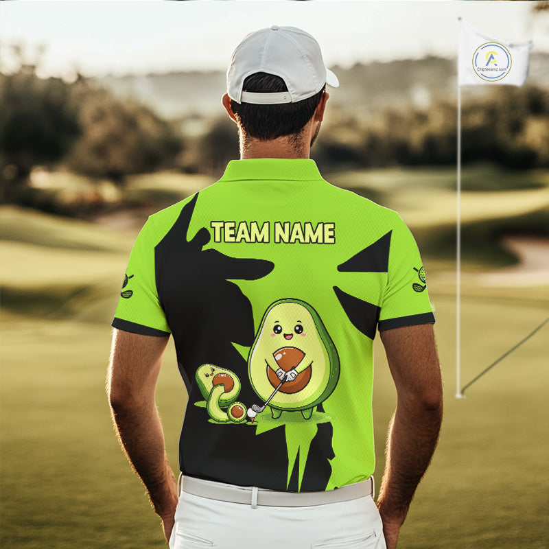 Green Golf Jerseys Funny Avocado Golf Shirts For Men Custom Golf Team Shirts For Golfers NHT893