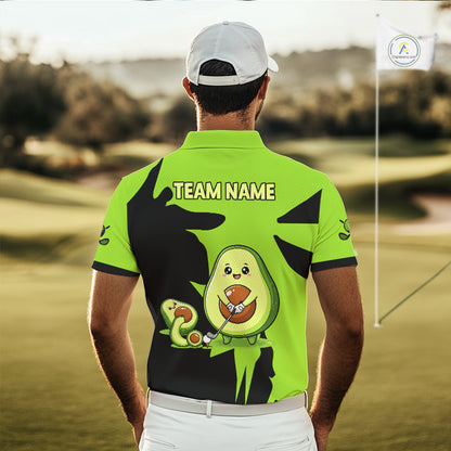 Green Golf Jerseys Funny Avocado Golf Shirts For Men Custom Golf Team Shirts For Golfers NHT893