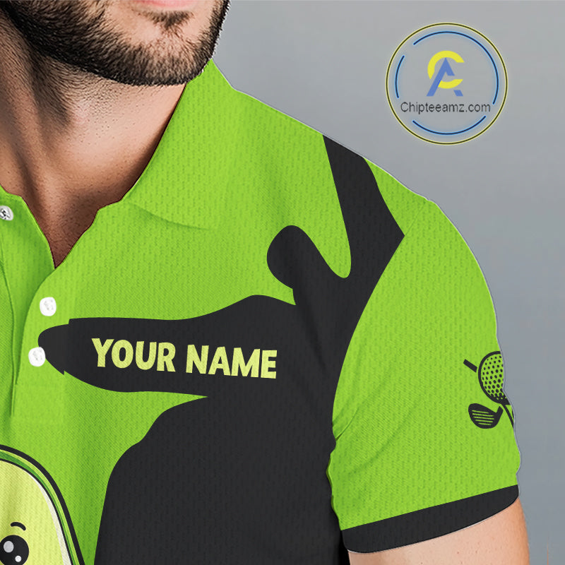 Green Golf Jerseys Funny Avocado Golf Shirts For Men Custom Golf Team Shirts For Golfers NHT893