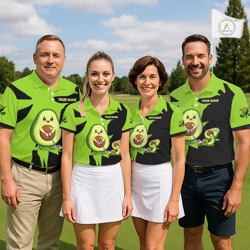Green Golf Jerseys Funny Avocado Golf Shirts For Men Custom Golf Team Shirts For Golfers NHT893