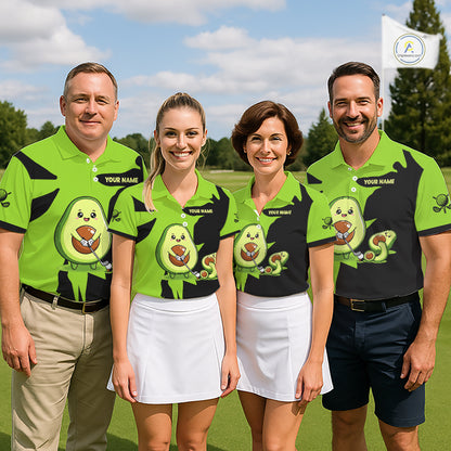 Green Golf Jerseys Funny Avocado Golf Shirts For Men Custom Golf Team Shirts For Golfers NHT893