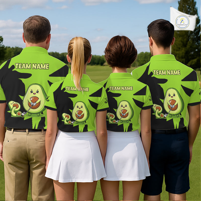 Green Golf Jerseys Funny Avocado Golf Shirts For Men Custom Golf Team Shirts For Golfers NHT893