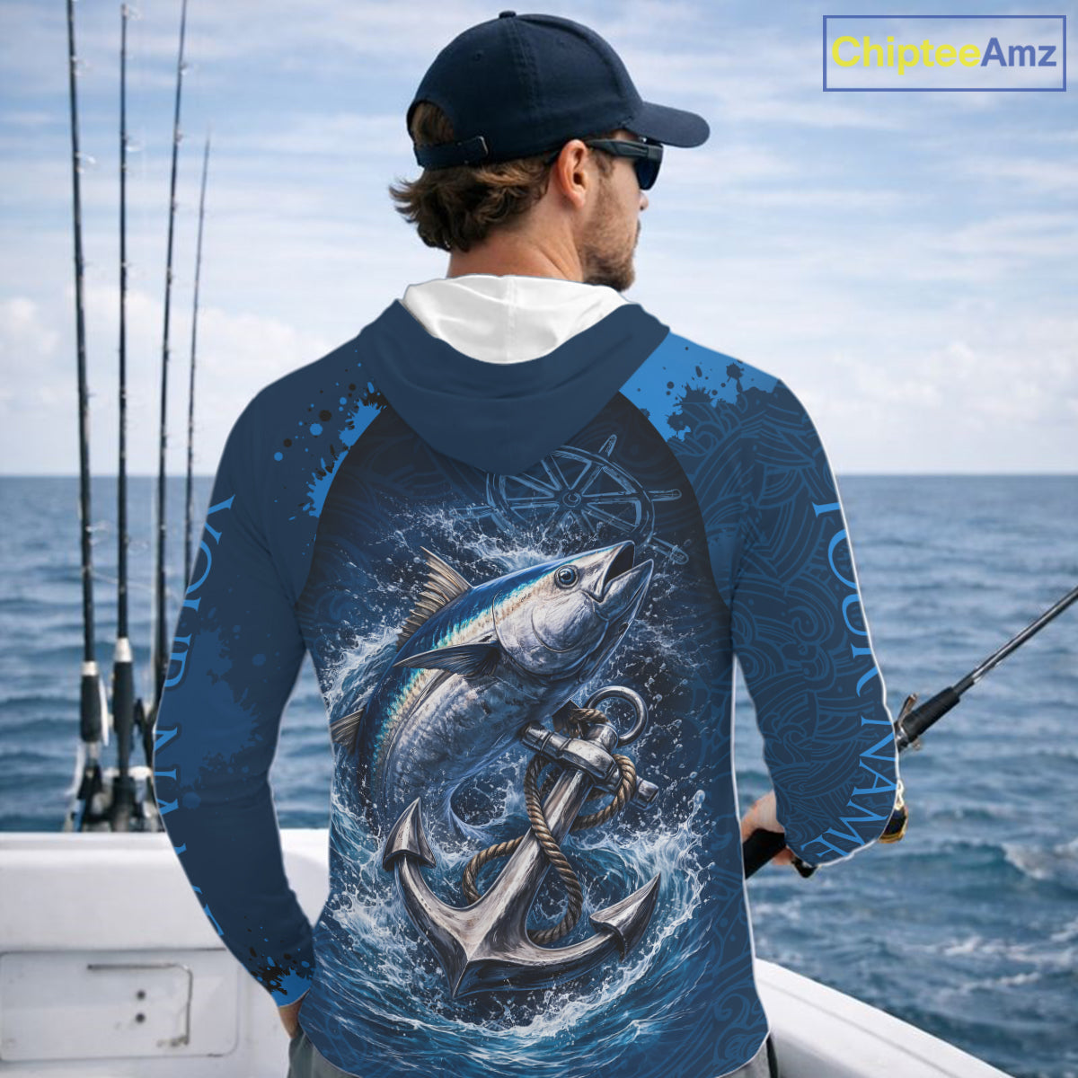 Custom Tuna Fishing Camo Long Sleeve Fishing Shirts, Personalized Tuna Fishing Shirt NHT400