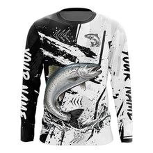 Load image into Gallery viewer, Chinook Salmon (King Salmon) Fishing Black White Camo Performance Fishing Shirts NHT462