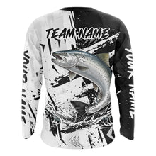 Load image into Gallery viewer, Chinook Salmon (King Salmon) Fishing Black White Camo Performance Fishing Shirts NHT462