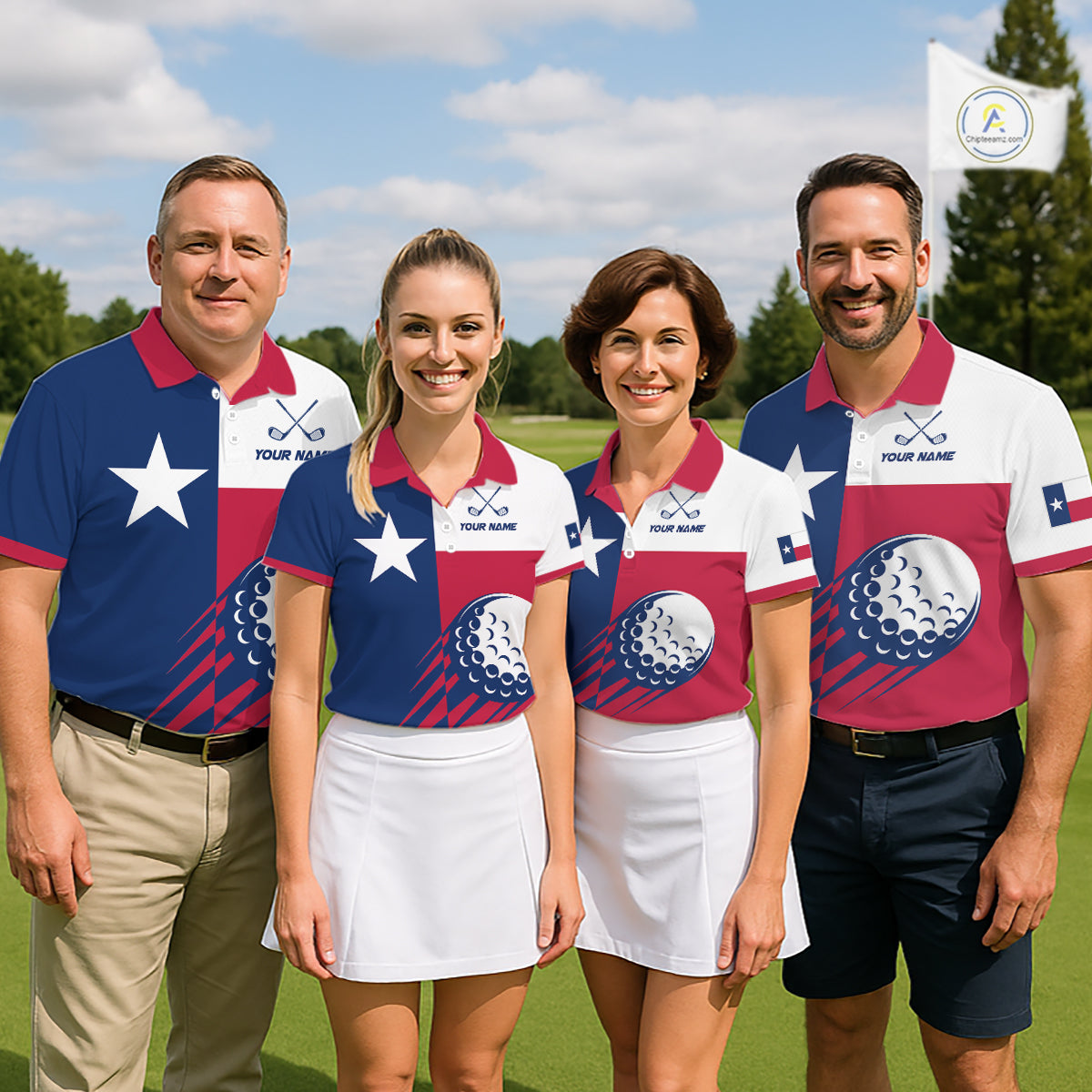 Personalized Texas Flag Patriotic Golf White Mens Golf Polo Shirts Custom Mens Golf Gift For Men NHT736