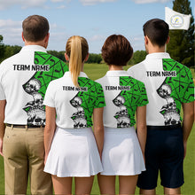 Load image into Gallery viewer, Custom Skull Womens Golf Polo Shirt Personalized Name, Golf Team Polo Jersey| Green NHT1062