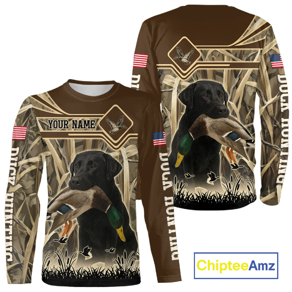 Mallard Duck Hunting Camouflage Shirt With Black Labrador Retriever, Duck Hunting Season NHT119