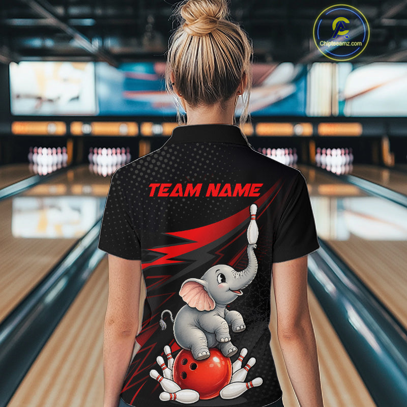 Custom Bowling League Shirt, Team Bowling Jersey With Custom Name For Women|Red NHT1242