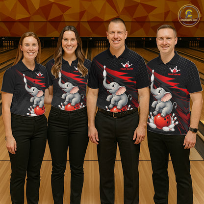 Custom Bowling League Shirt, Team Bowling Jersey With Custom Name For Women|Red NHT1242