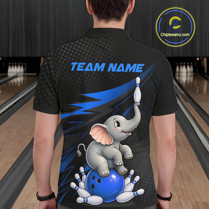 Custom Bowling League Shirt, Team Bowling Jersey With Custom Name For Men|Blue NHT1243