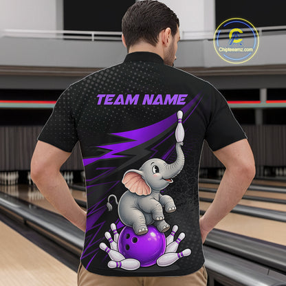 Custom Bowling League Shirt, Team Bowling Jersey With Custom Name For Men|Purple NHT1244