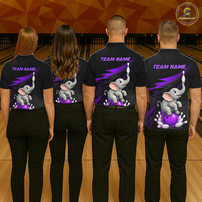 Custom Bowling League Shirt, Team Bowling Jersey With Custom Name For Men|Purple NHT1244