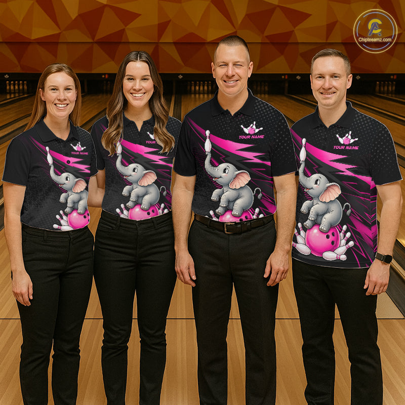 Custom Bowling League Shirt, Team Bowling Jersey With Custom Name For Women|Pink NHT1245