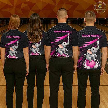 Custom Bowling League Shirt, Team Bowling Jersey With Custom Name For Women|Pink NHT1245