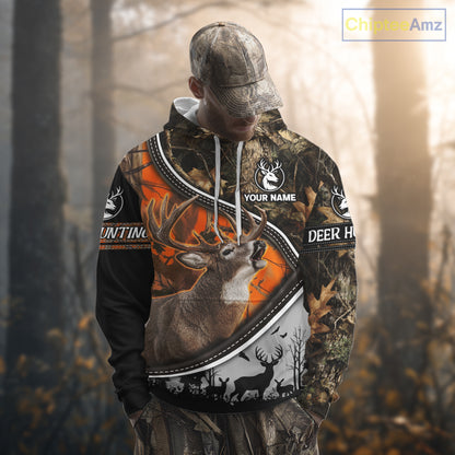 Best Deer Hunting Shirt Orange Brown Camo 3D Custom Name, Season Deer Hunting, Hunting Gifts NHT136