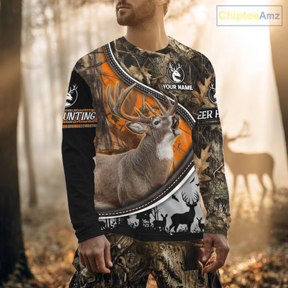 Best Deer Hunting Shirt Orange Brown Camo 3D Custom Name, Season Deer Hunting, Hunting Gifts NHT136