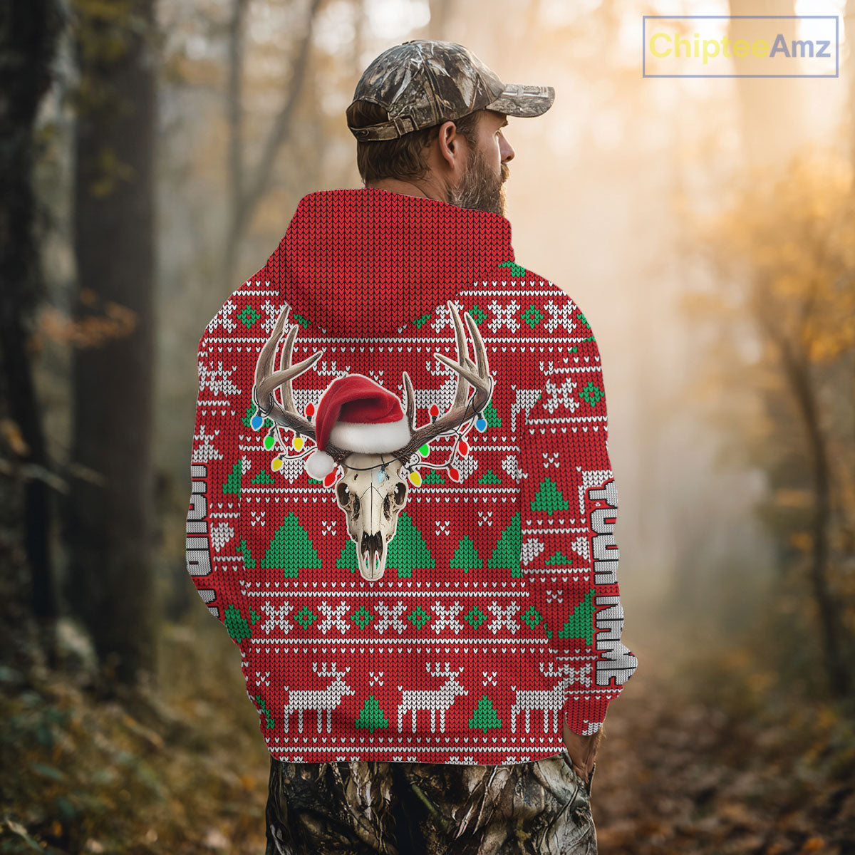 Funny Ugly Sweater Pattern Skull Deer Hunting Custom All Over Print Shirts NHT302