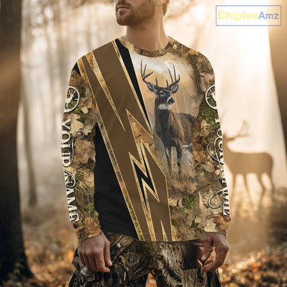 Deer Hunting Custom Name Camouflage Hunting Clothes, Deer Sweatshirt for Men NHT376