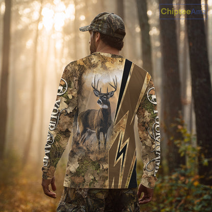 Deer Hunting Custom Name Camouflage Hunting Clothes, Deer Sweatshirt for Men NHT376