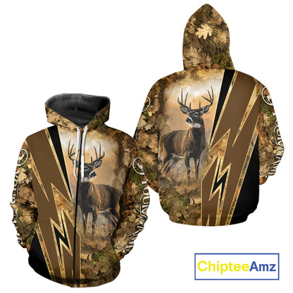 Deer Hunting Custom Name Camouflage Hunting Clothes, Deer Sweatshirt for Men NHT376