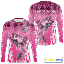 Load image into Gallery viewer, Personalized Team Bass Fishing Shirt - Long Sleeve Tournament Fishing Apparel|Pink 