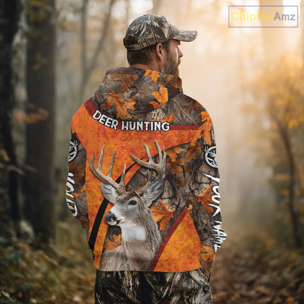 Orange Camo Deer Hunting Shirt, Deer Hunting with Full All - Over 3D For Deer Hunters NHT246