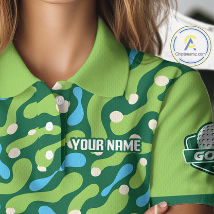Green sports jersey with a pattern and branding on a person wearing it.